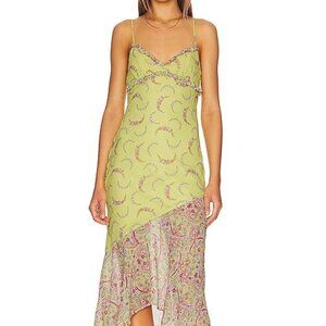 NWT MAJORELLE Tatiana Gown | Size XL | Green, Pink Pattern | Summer Dress